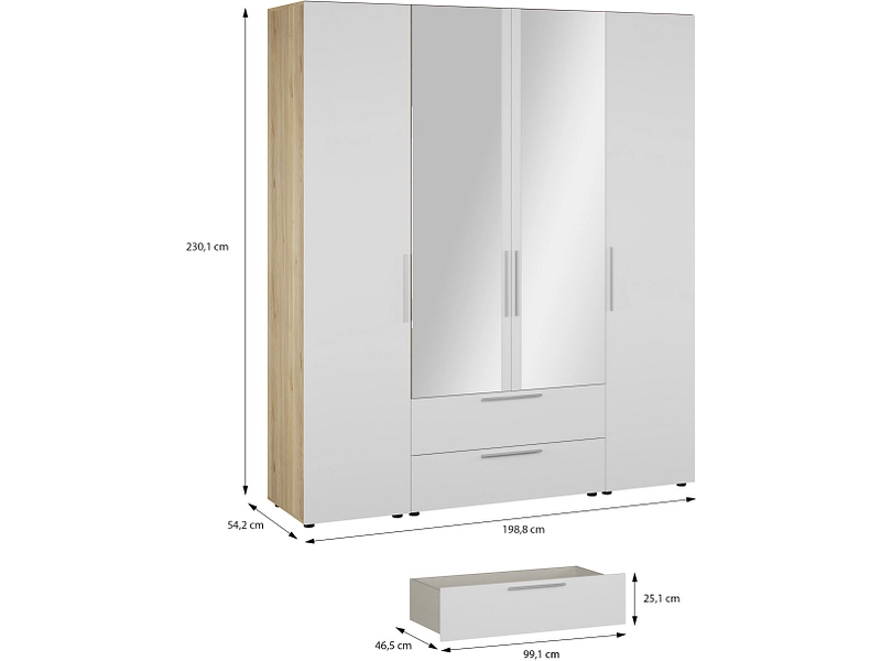 Armoire portes battantes MODUKLIX blanc Armoire portes battantes MODUKLIX blanc