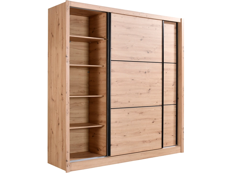 Armoire portes coulissantes NAVARA chêne artisan Armoire portes coulissantes NAVARA chêne artisan