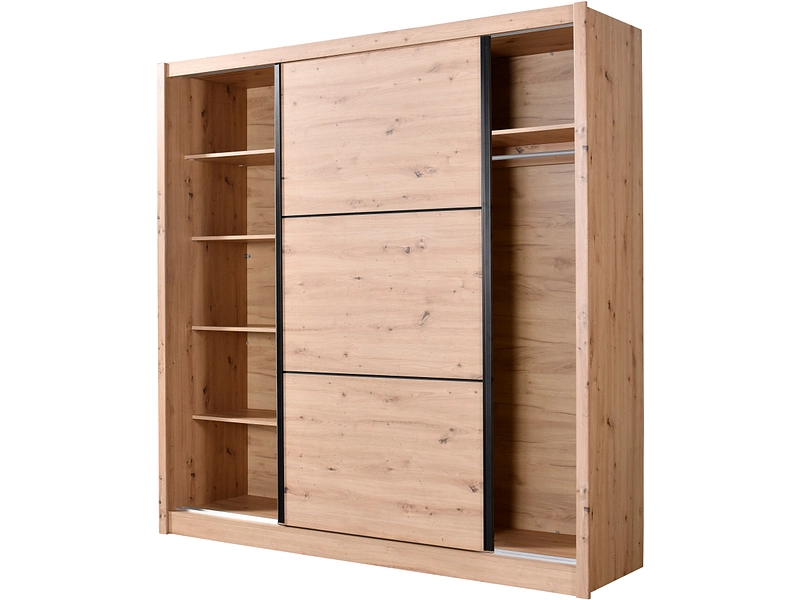 Armoire portes coulissantes NAVARA chêne artisan Armoire portes coulissantes NAVARA chêne artisan