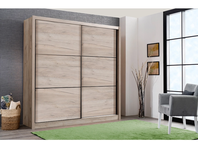 Armoire portes coulissantes NAVARA chêne Armoire portes coulissantes NAVARA chêne