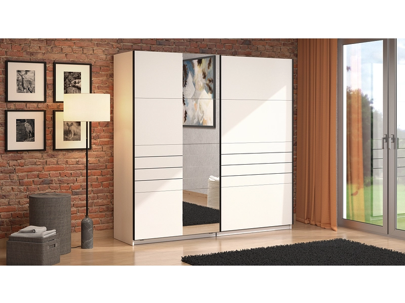 Armoire portes coulissantes JASPER blanc Armoire portes coulissantes JASPER blanc