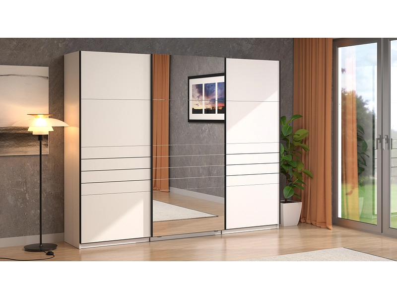 Armoire portes coulissantes JASPER blanc Armoire portes coulissantes JASPER blanc
