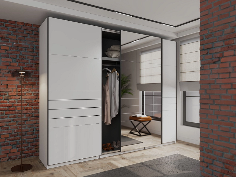 Armoire portes coulissantes JASPER blanc Armoire portes coulissantes JASPER blanc