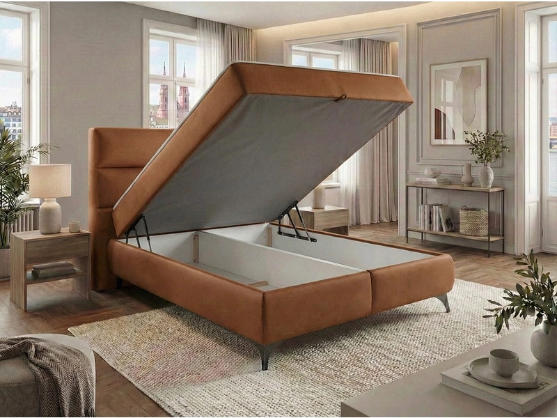 Boxspringbett EDEN cognacfarben Boxspringbett EDEN cognacfarben