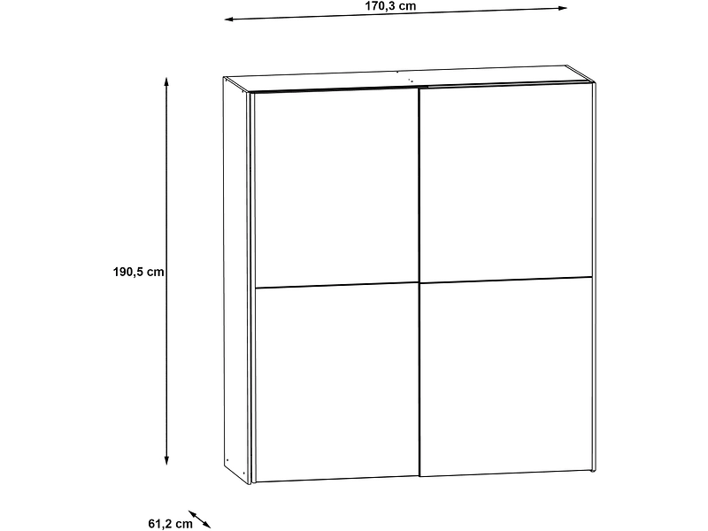 Armoire portes coulissantes GENEVE noyer Armoire portes coulissantes GENEVE noyer