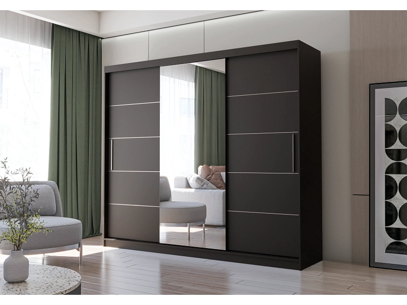 Schwebetürenschrank AVILA anthrazitschwarz
