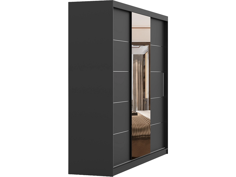 Schwebetürenschrank AVILA anthrazitschwarz