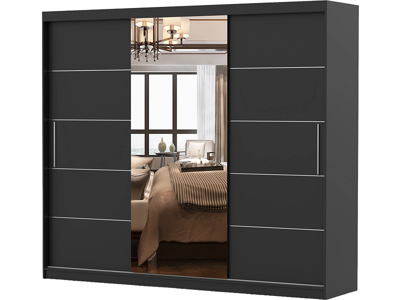 Schwebetürenschrank AVILA anthrazitschwarz