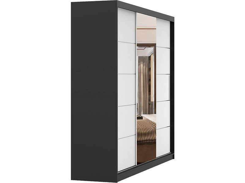 Schwebetürenschrank AVILA anthrazitschwarz