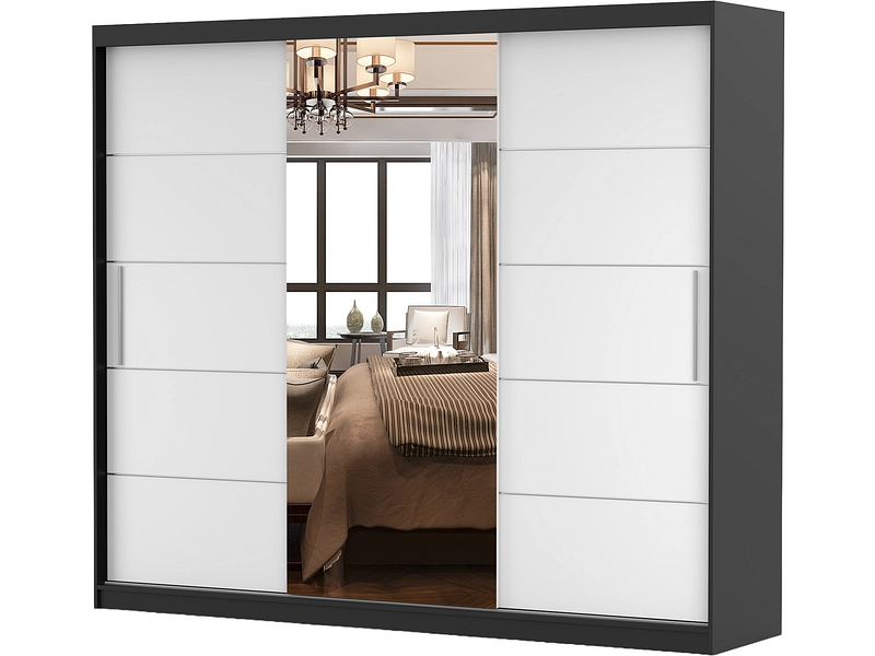Schwebetürenschrank AVILA anthrazitschwarz