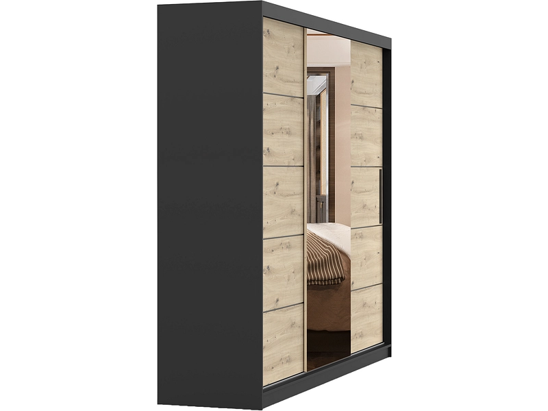 Schwebetürenschrank AVILA anthrazitschwarz