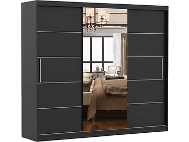 Schwebetürenschrank AVILA anthrazitschwarz