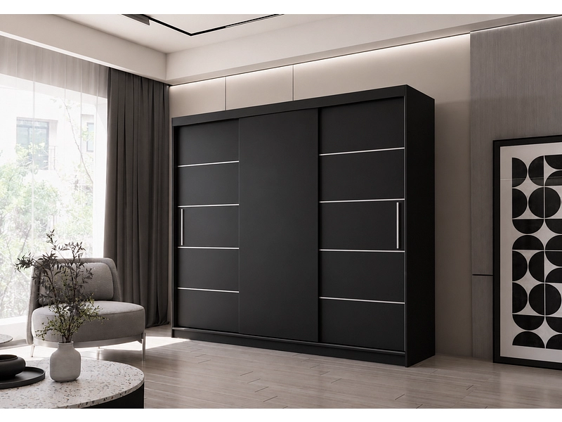Schwebetürenschrank AVILA anthrazitschwarz