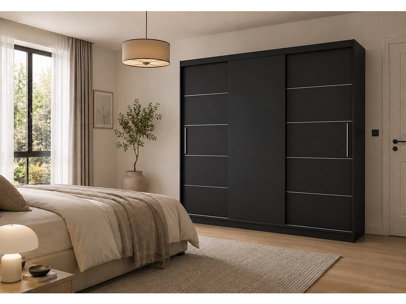 Schwebetürenschrank AVILA anthrazitschwarz