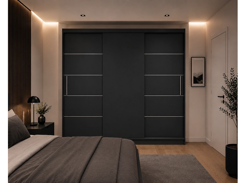 Schwebetürenschrank AVILA anthrazitschwarz
