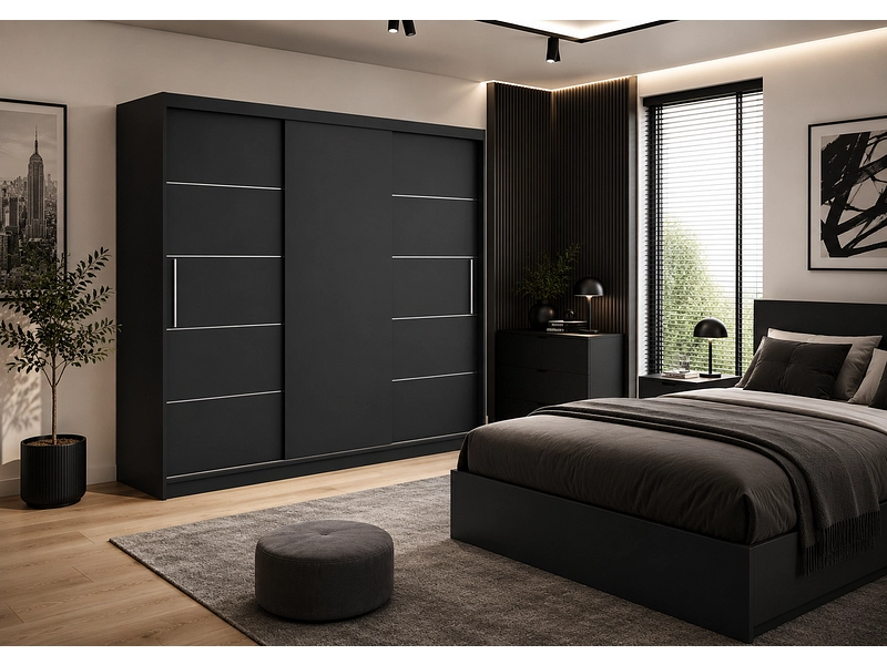 Schwebetürenschrank AVILA anthrazitschwarz