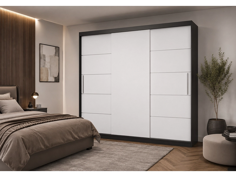 Schwebetürenschrank AVILA anthrazitschwarz