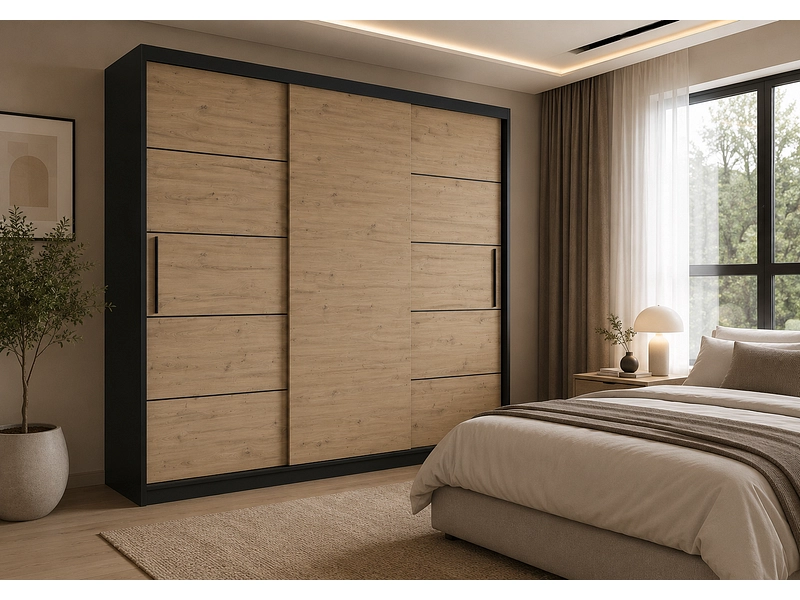 Schwebetürenschrank AVILA anthrazitschwarz