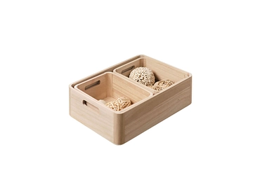 Set di 3 contenitori STORY legno
