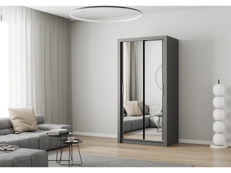 Schwebetürenschrank MILAN beton grau