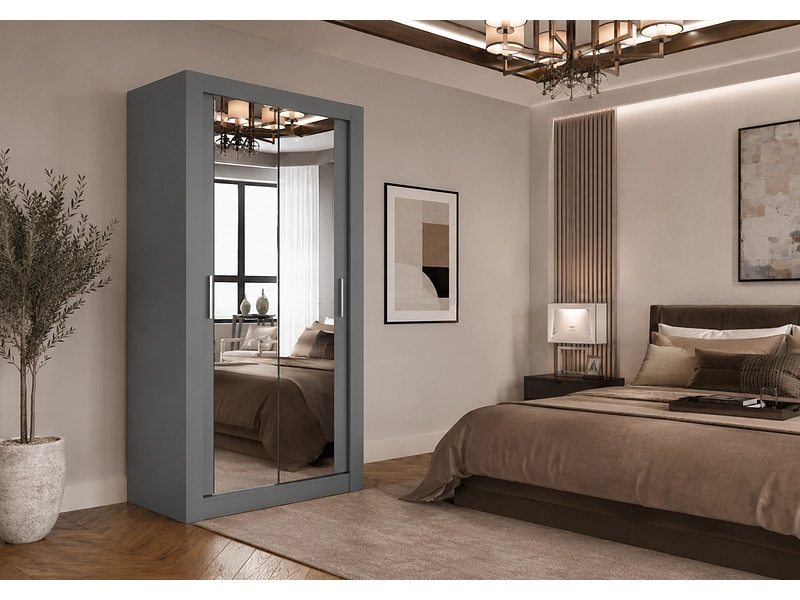 Schwebetürenschrank MILAN beton grau