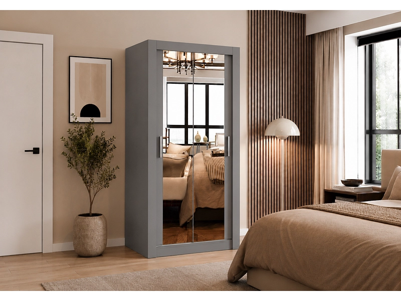 Schwebetürenschrank MILAN beton grau