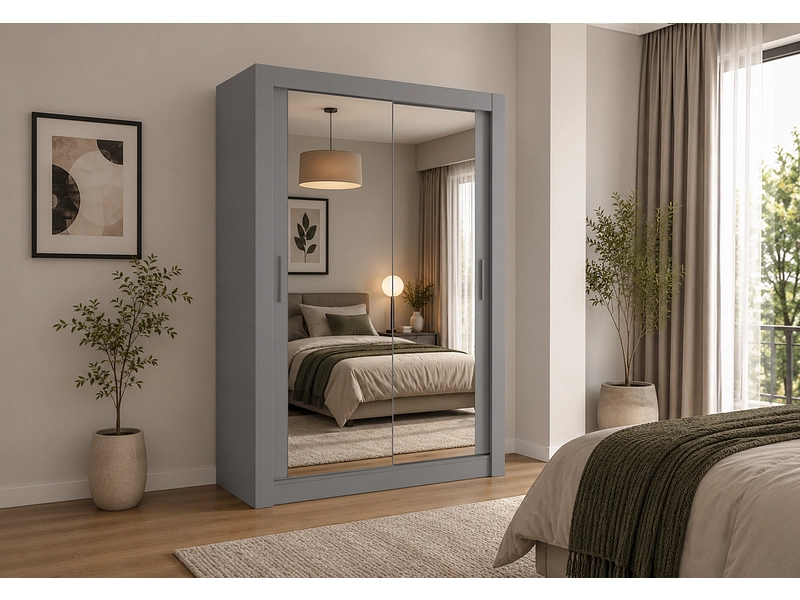 Schwebetürenschrank MILAN beton grau