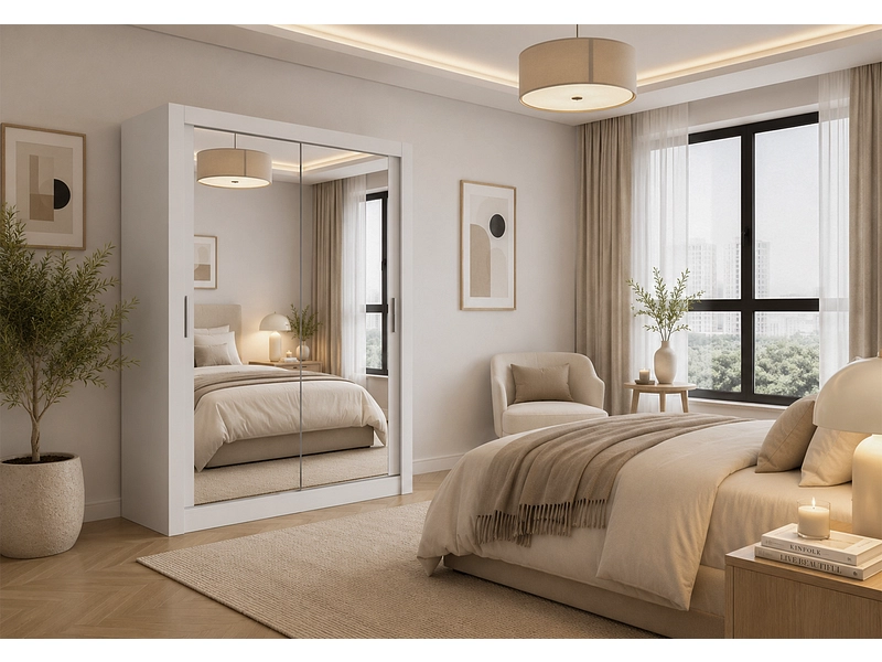 Schwebetürenschrank MILAN weiss
