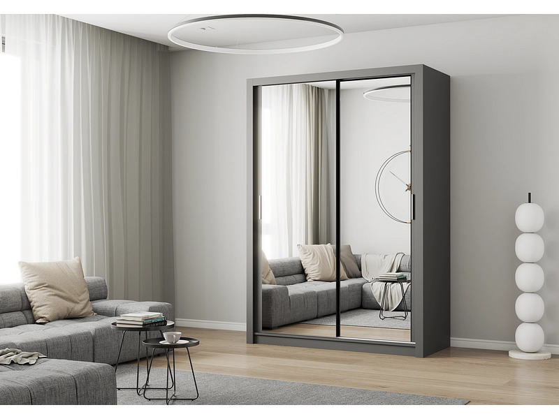 Schwebetürenschrank MILAN beton grau
