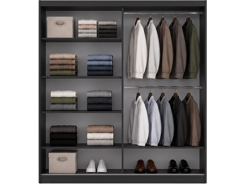 Schwebetürenschrank MILAN anthrazitschwarz