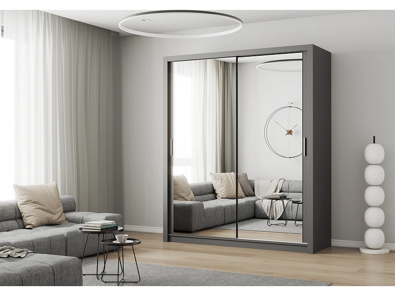 Schwebetürenschrank MILAN beton grau