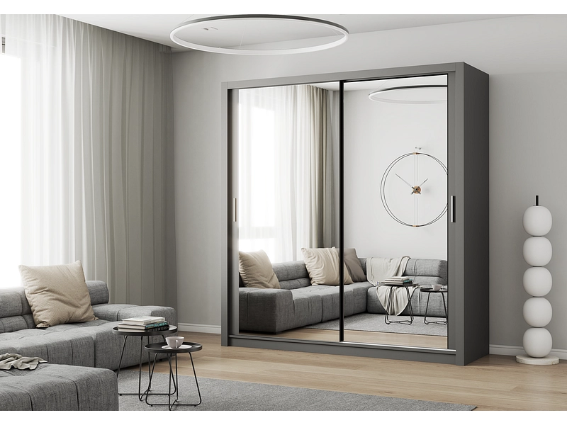 Schwebetürenschrank MILAN beton grau
