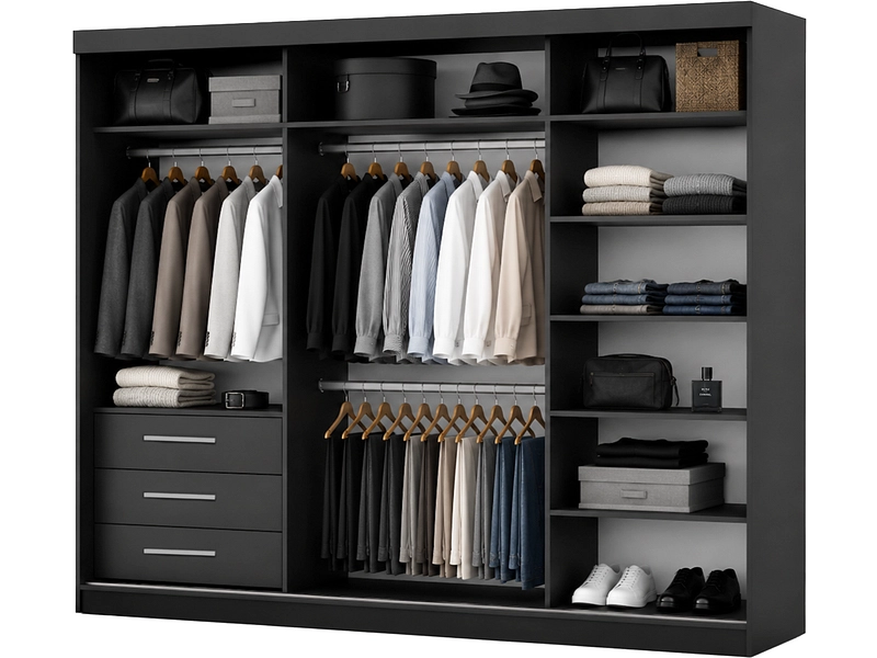 Schwebetürenschrank MILAN anthrazitschwarz