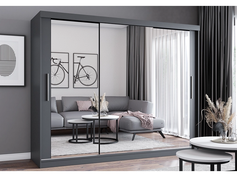 Schwebetürenschrank MILAN beton grau
