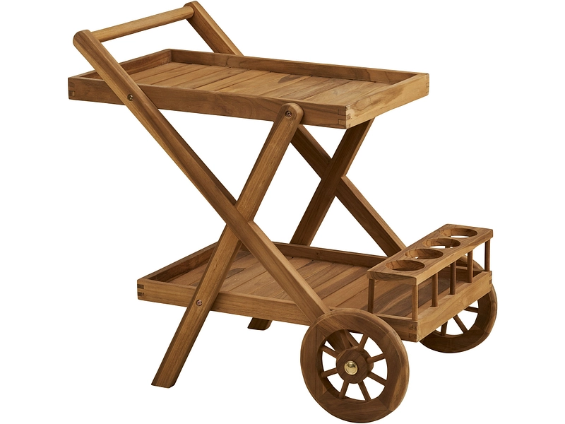 Chariot de service PASAKU bois naturel