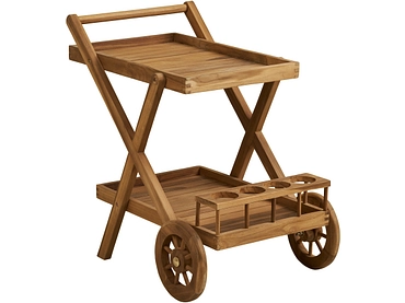 Chariot de service PASAKU bois naturel