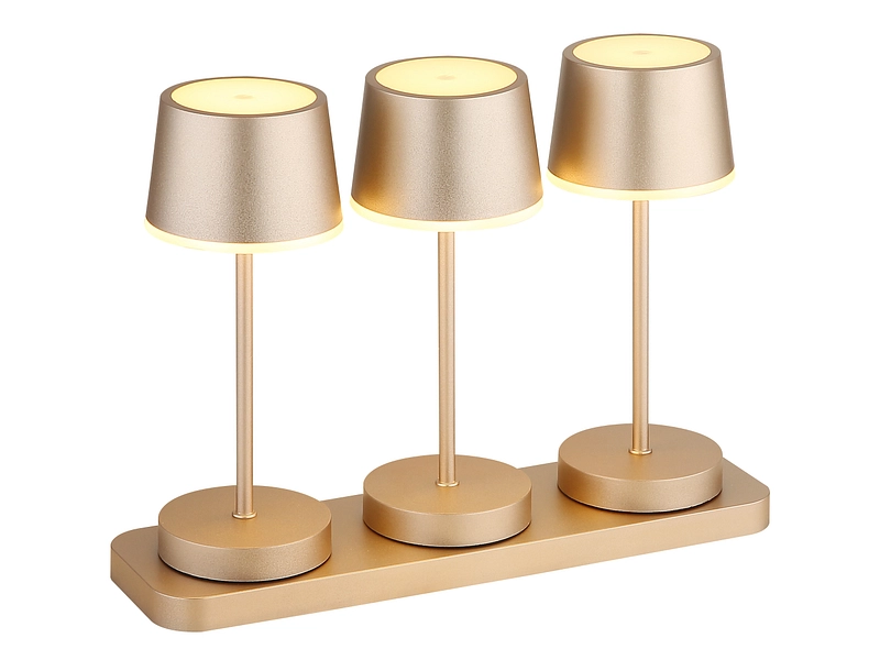 GLOBO Tischlampe DAWSON variable Intensität 20cm champagnerfarben metallisch