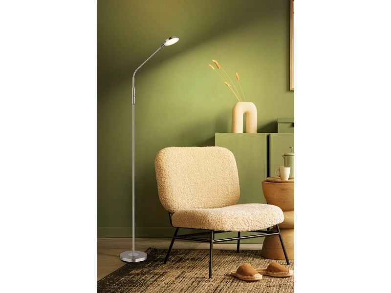 GLOBO Stehlampe SILVIO variable Intensität 52cm 6W silberfarben