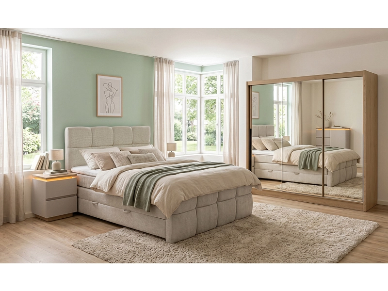Boxspring GELATO grigio chiaro Boxspring GELATO grigio chiaro