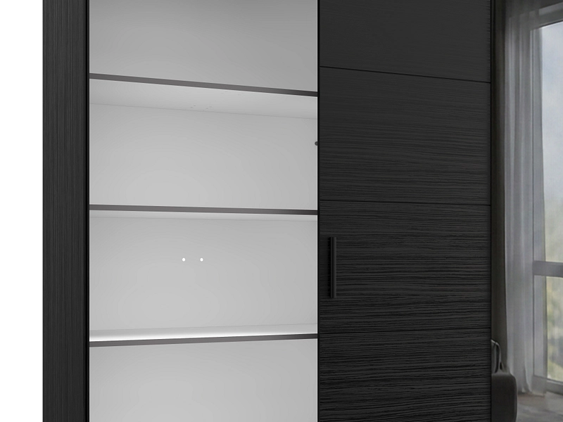 Schwebetürenschrank KINGSTON black