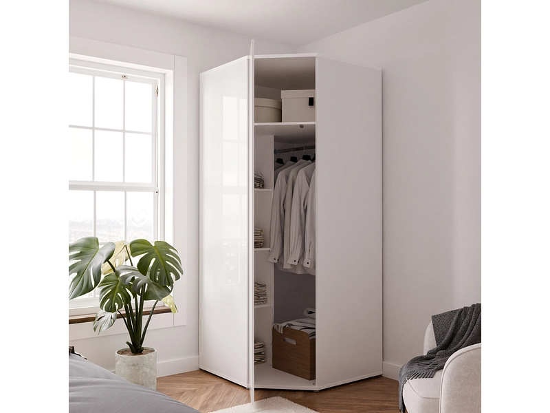 Armoire portes battantes ALICE SPRINGS blanc brillant Armoire portes battantes ALICE SPRINGS blanc brillant