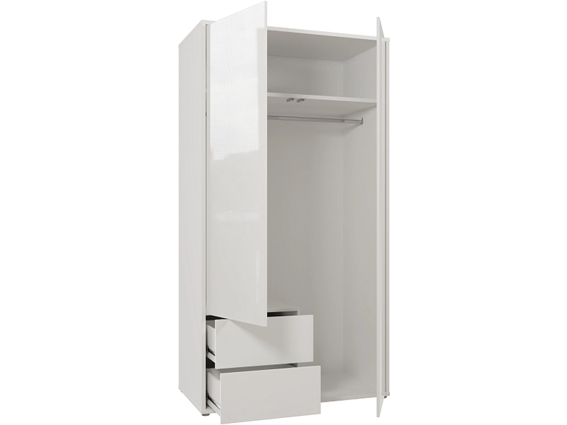 Armoire portes battantes ALICE SPRINGS blanc brillant