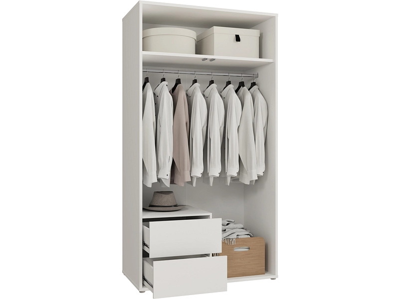 Armoire portes battantes ALICE SPRINGS blanc brillant
