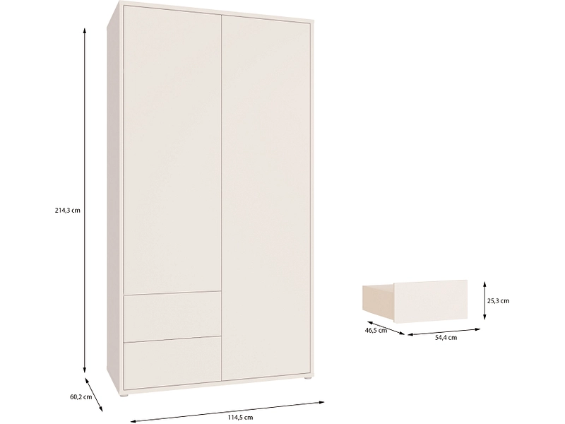 Armoire portes battantes ALICE SPRINGS sable