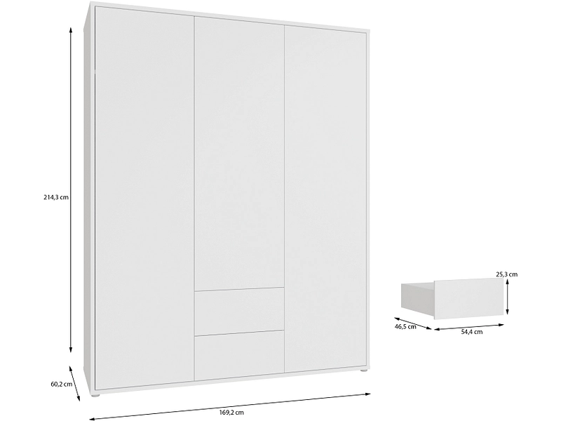 Armoire portes battantes ALICE SPRINGS blanc Armoire portes battantes ALICE SPRINGS blanc