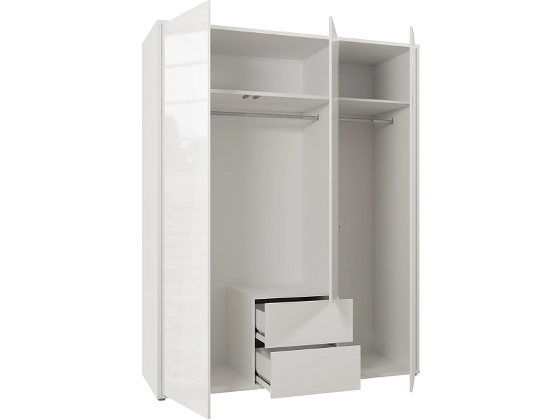 Armoire portes battantes ALICE SPRINGS blanc brillant Armoire portes battantes ALICE SPRINGS blanc brillant