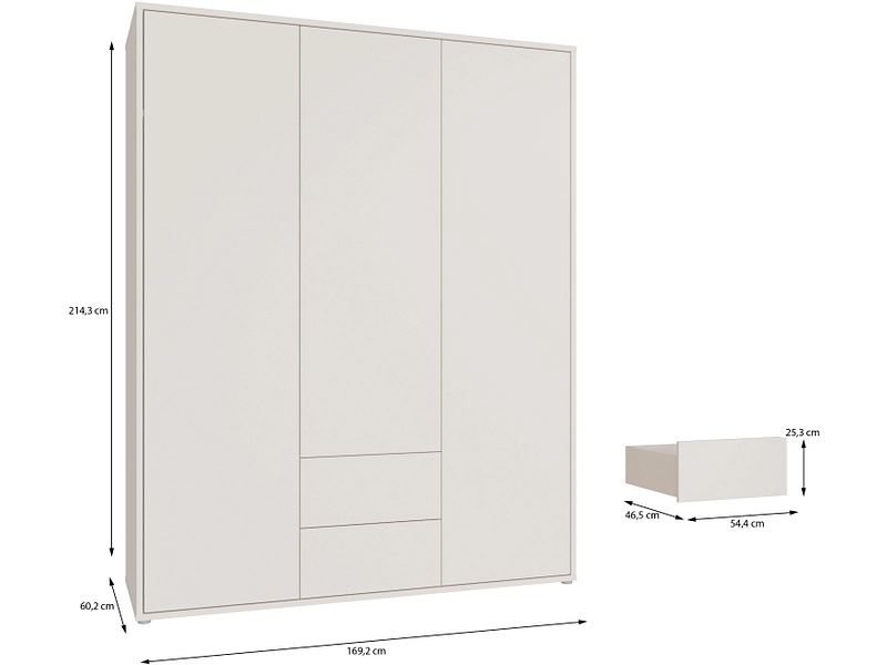 Armoire portes battantes ALICE SPRINGS sable Armoire portes battantes ALICE SPRINGS sable