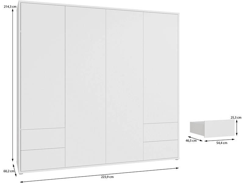 Armoire portes battantes ALICE SPRINGS blanc Armoire portes battantes ALICE SPRINGS blanc