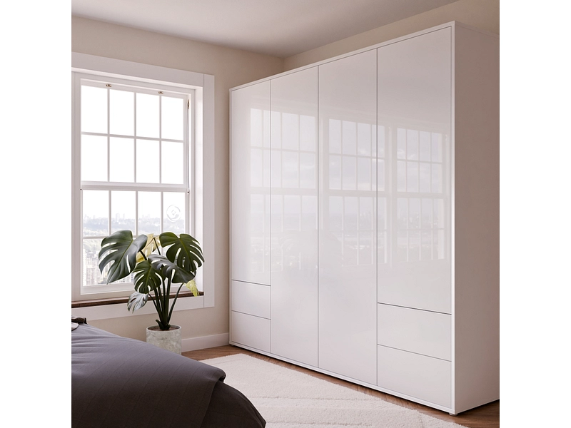 Armoire portes battantes ALICE SPRINGS blanc brillant Armoire portes battantes ALICE SPRINGS blanc brillant