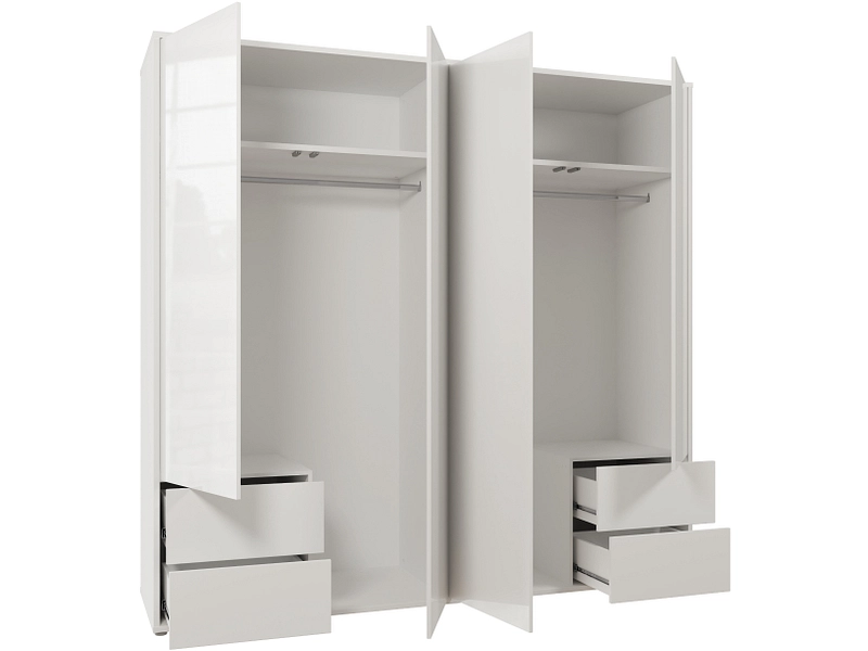 Armoire portes battantes ALICE SPRINGS blanc brillant Armoire portes battantes ALICE SPRINGS blanc brillant